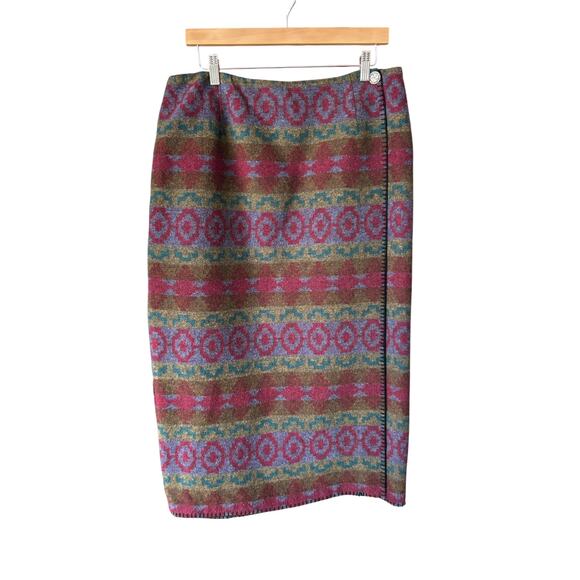 Women's Preston & York Southwest Aztec Wool Blanket Skirt Size 16 - Picture 1 of 6